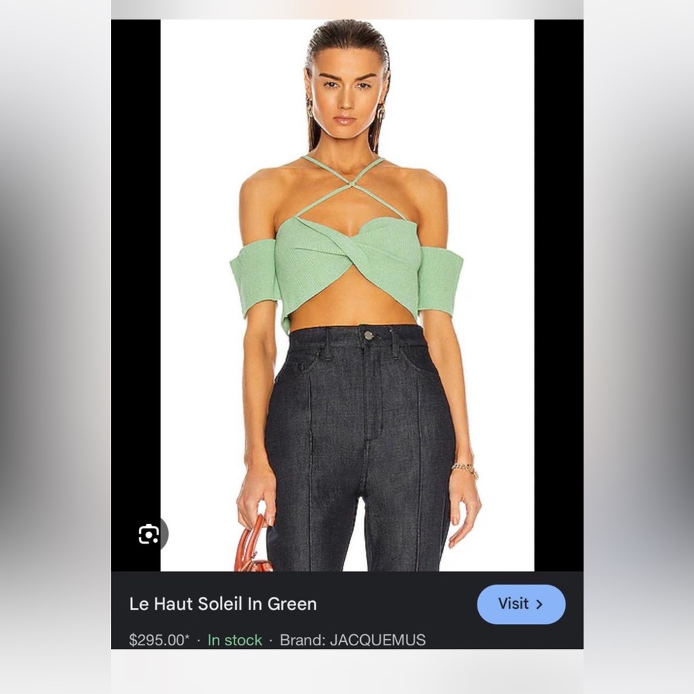 Jacquemus Mint Twist Front Crop Top